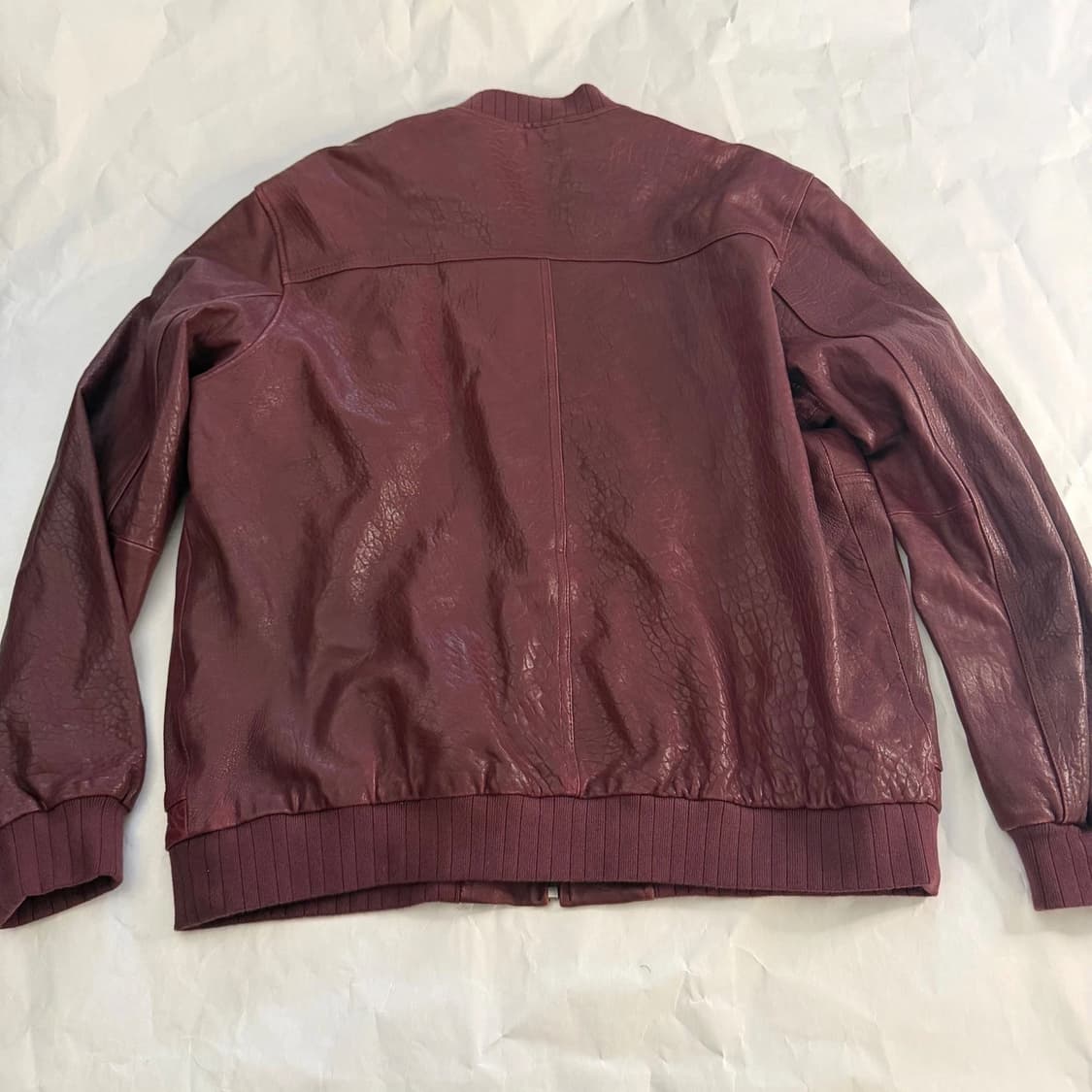 트루릴리전 버건디 램 레더 봄버 자켓 상품이미지2