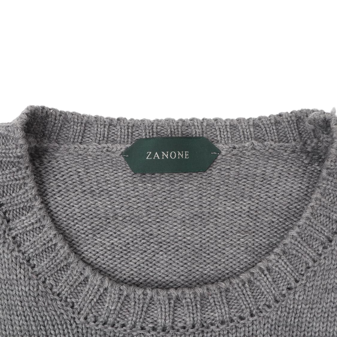 Zanone 자노네 그레이 울 라운드 니트 상품이미지8