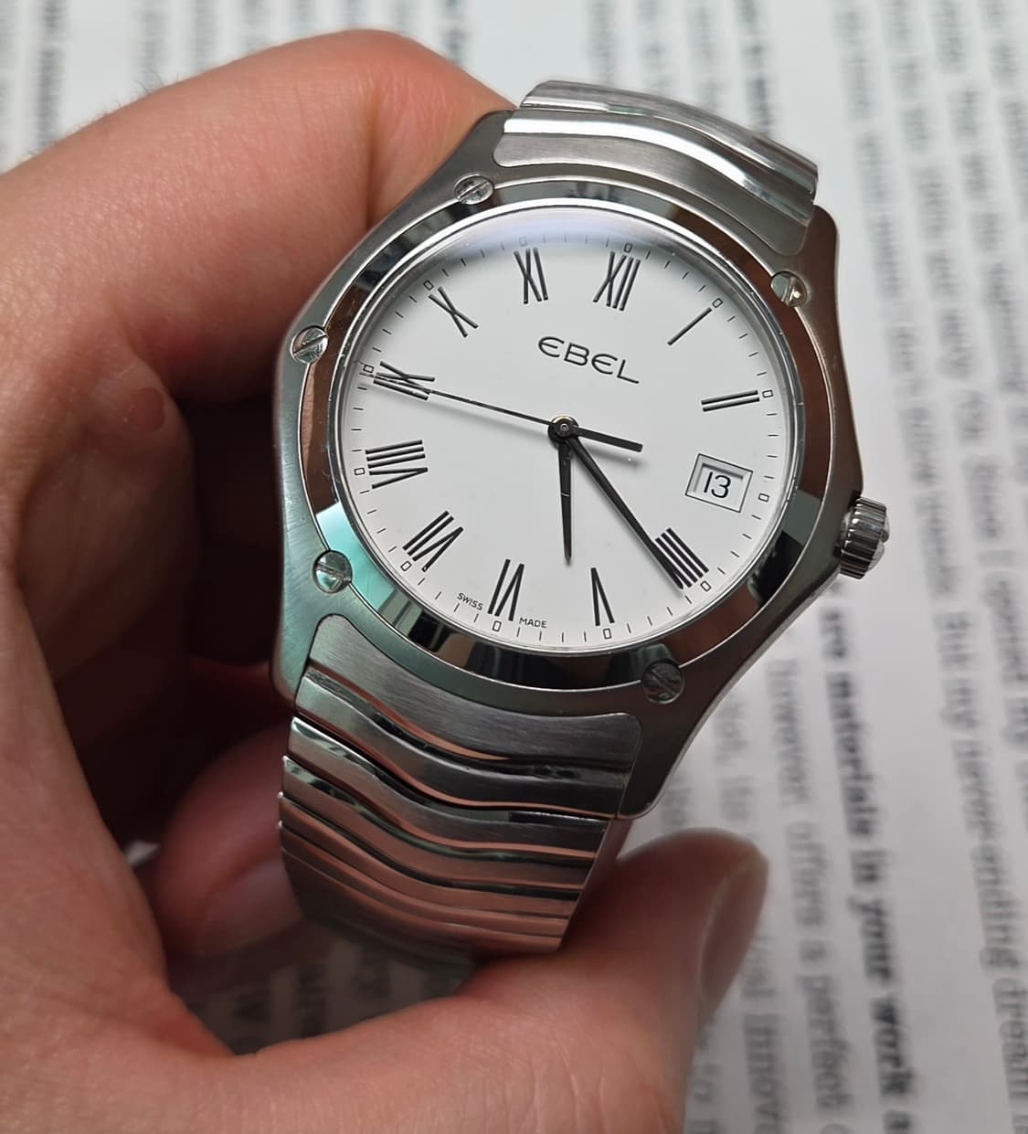 명품 에벨(EBEL) 클래식 웨이브 화이트로만 쿼츠 브레이슬릿 ver.  상품이미지4