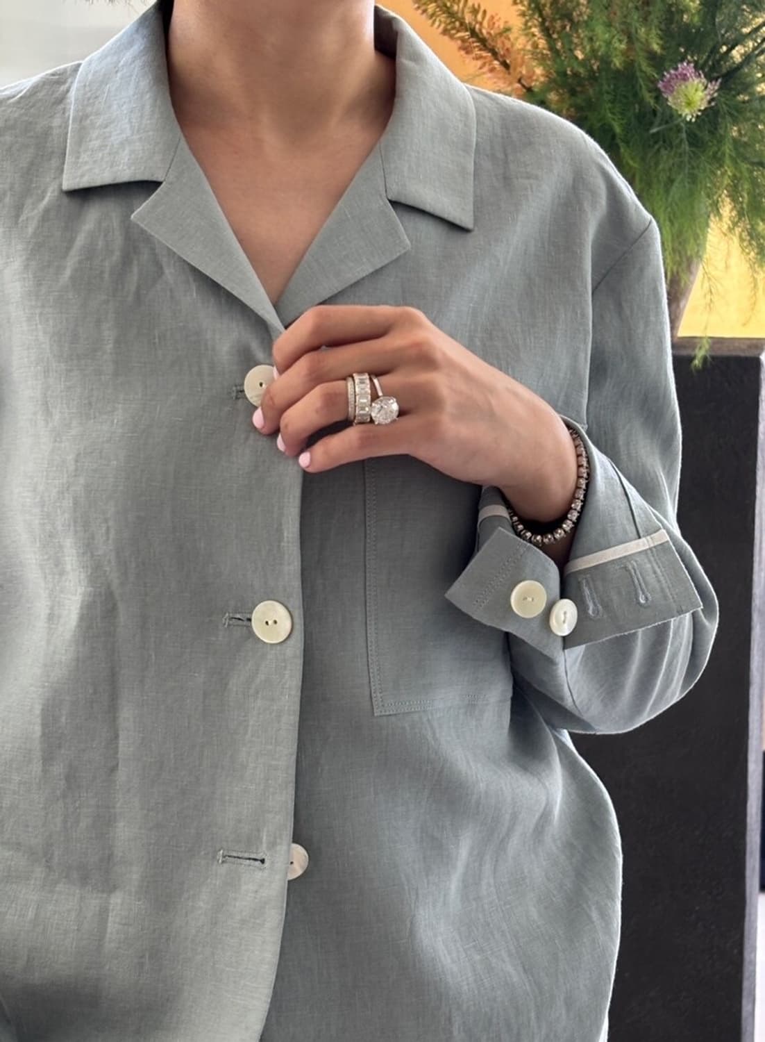 쎄모먼 Aila 린넨 자켓  상품이미지1