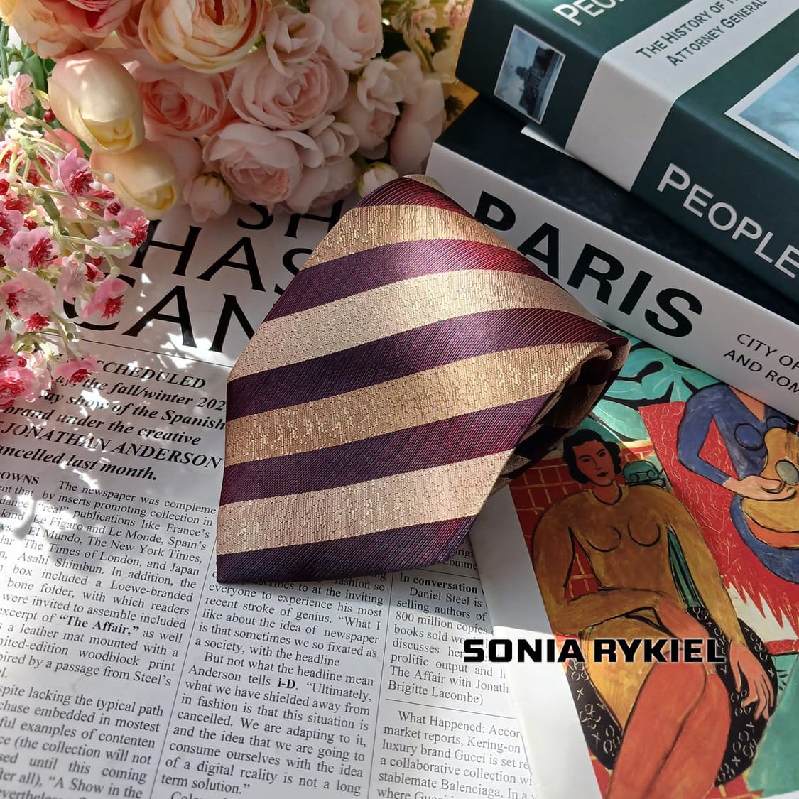 소니아 리키엘 브라운 스트라이프 넥타이 9.5cm A+등급 E919
 상품이미지2