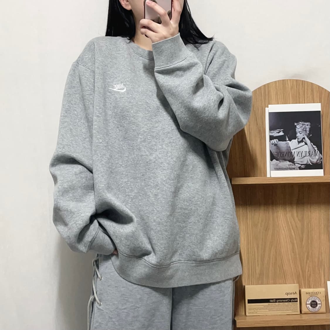 [정품] 나이키 그레이 푸츄라 기모 맨투맨 [ XL ] 상품이미지1