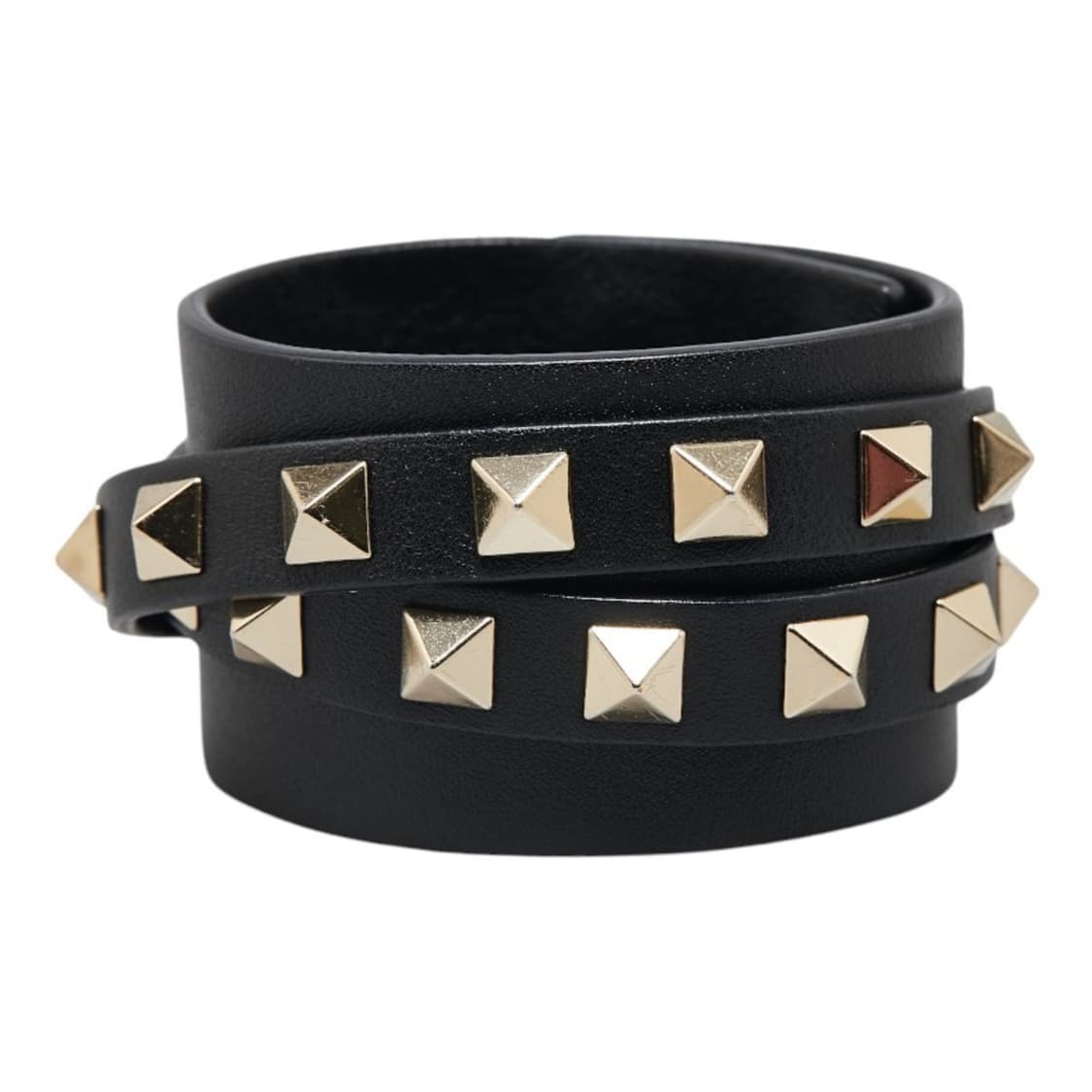 Valentino 발렌티노 락스터드 레더 팔찌  블랙 브레이슬렛 상품이미지1