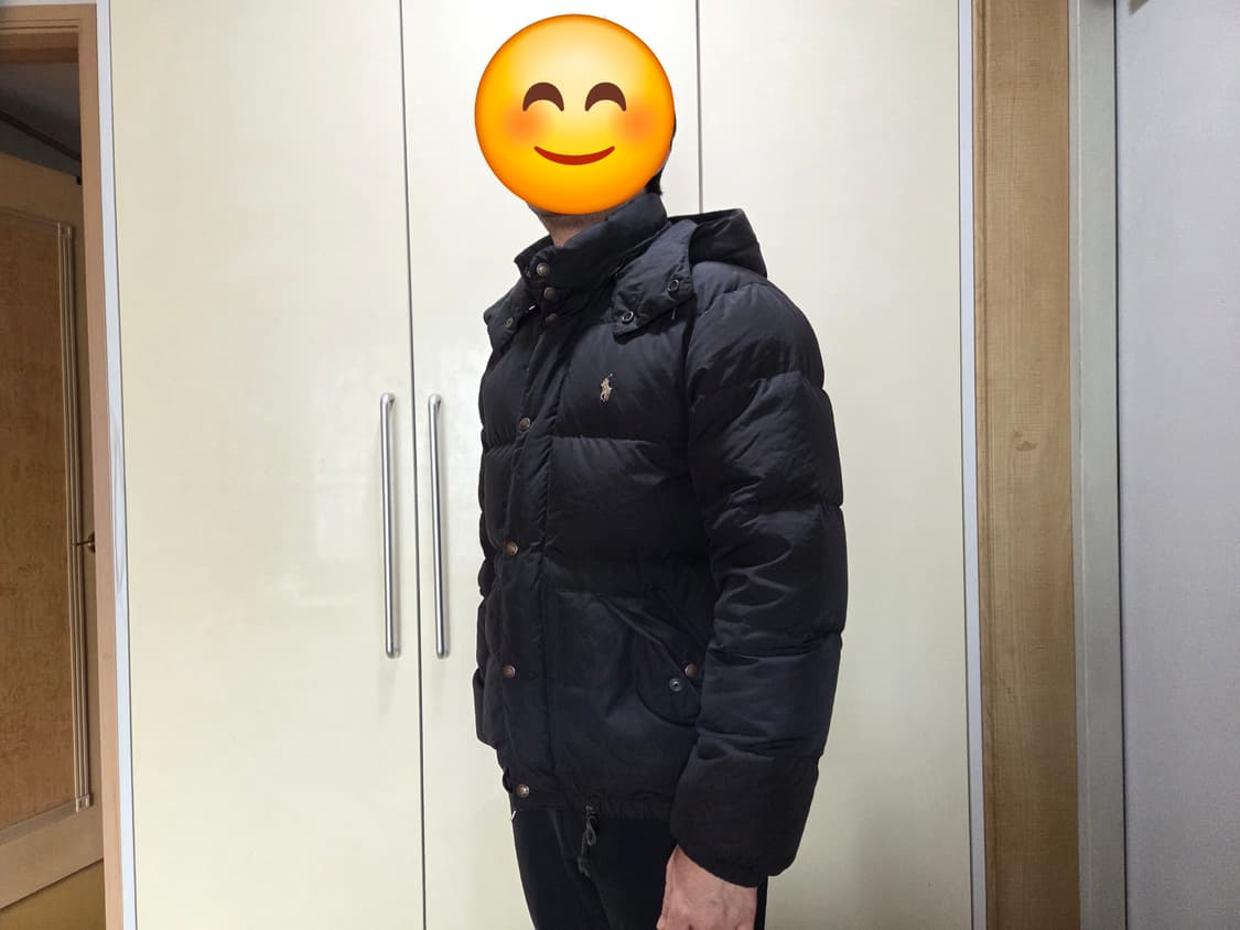 폴로랄프로렌 자수포니 블랙 후드 오리털 패딩 S 상품이미지3