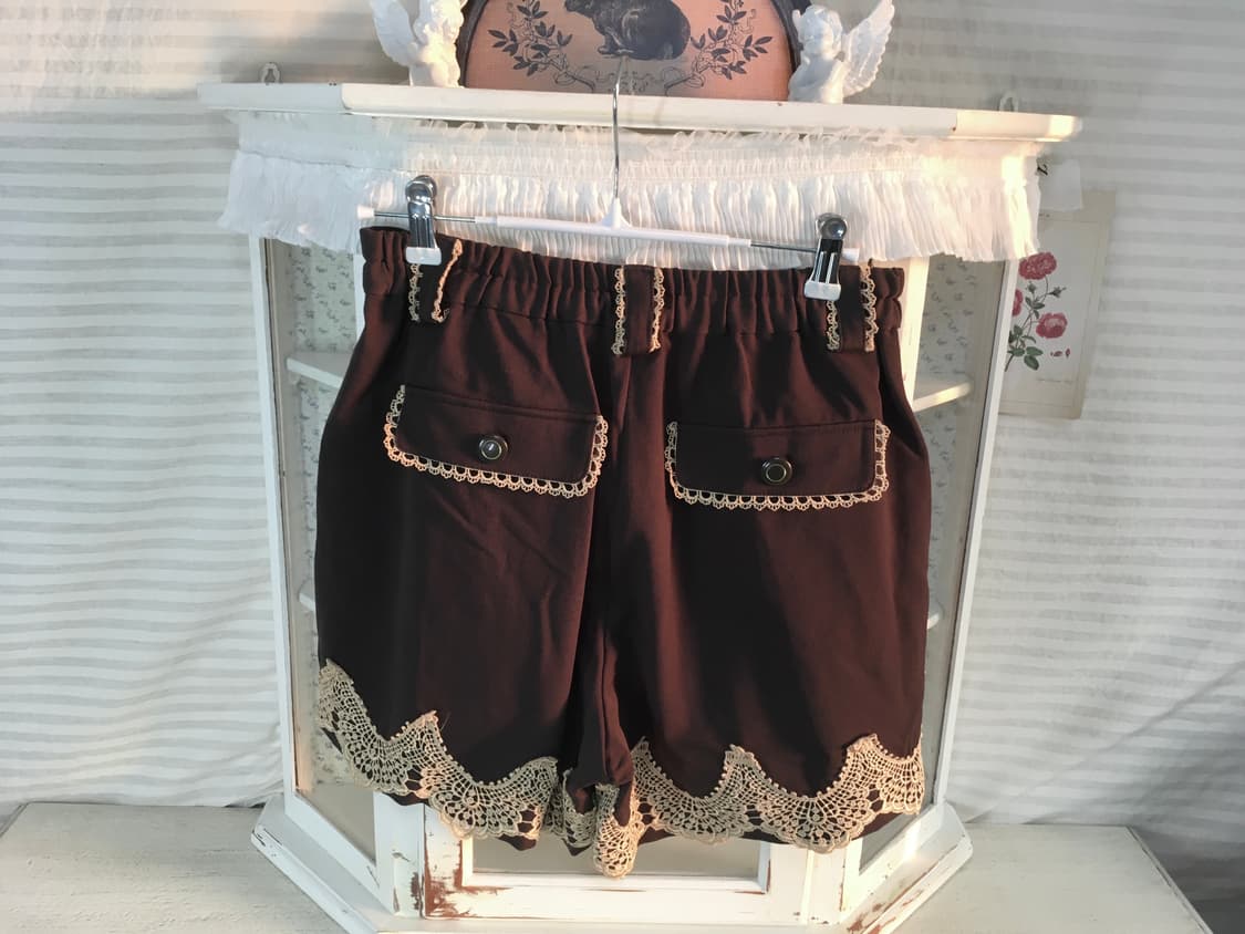 액시즈팜 앤틱 브라운 레이스 하프팬츠 상품이미지2