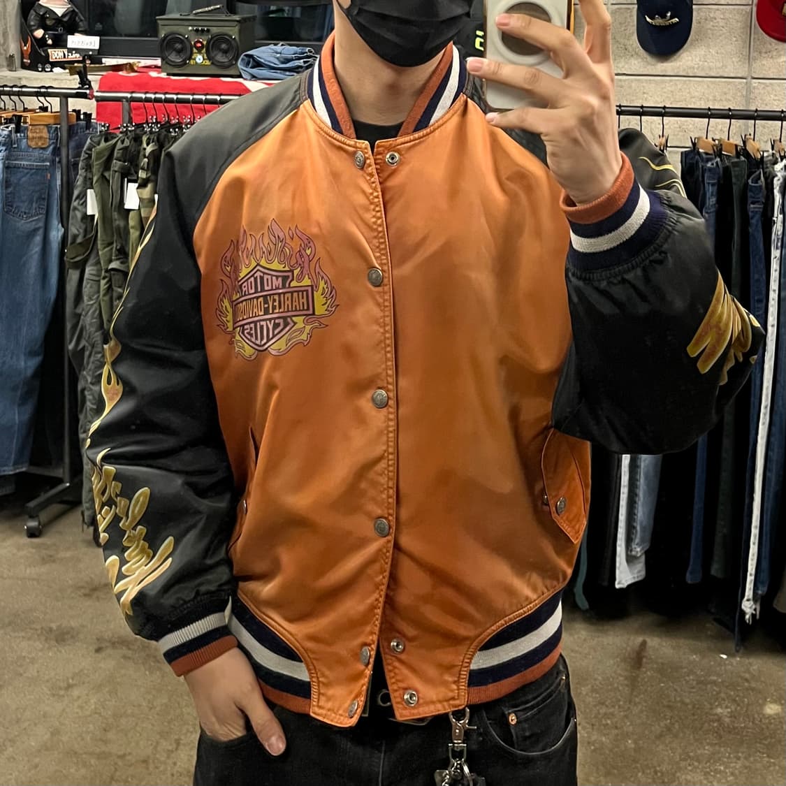 90s 할리데이비슨 플레임 봄버 자켓 (105-110) 상품이미지8