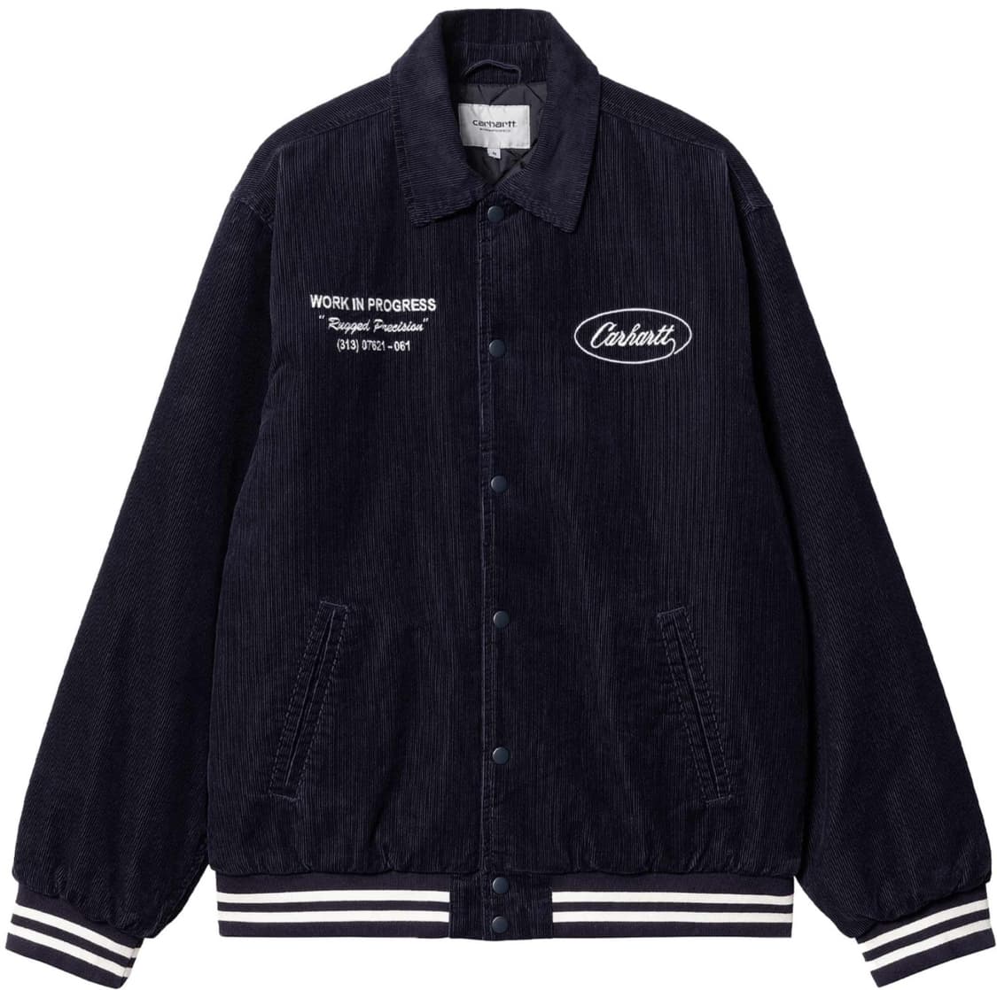 (상태 최상M) 칼하트 WIP 코듀로이 바시티 자켓 네이비 상품이미지1