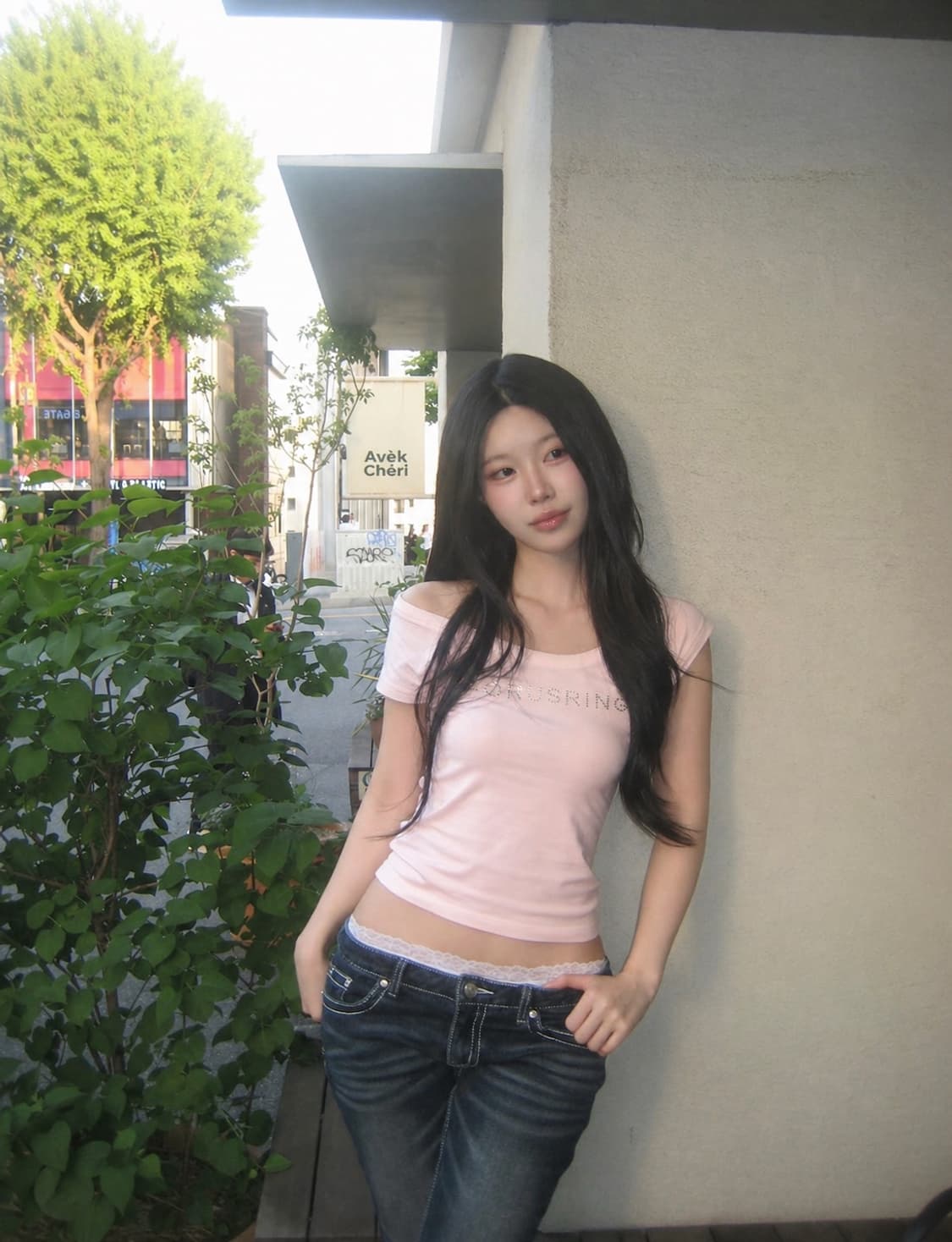 포어링 쥬얼 큐빅 로고 반팔티 핑크 베이비메탈클럽쓰리타임즈 상품이미지1