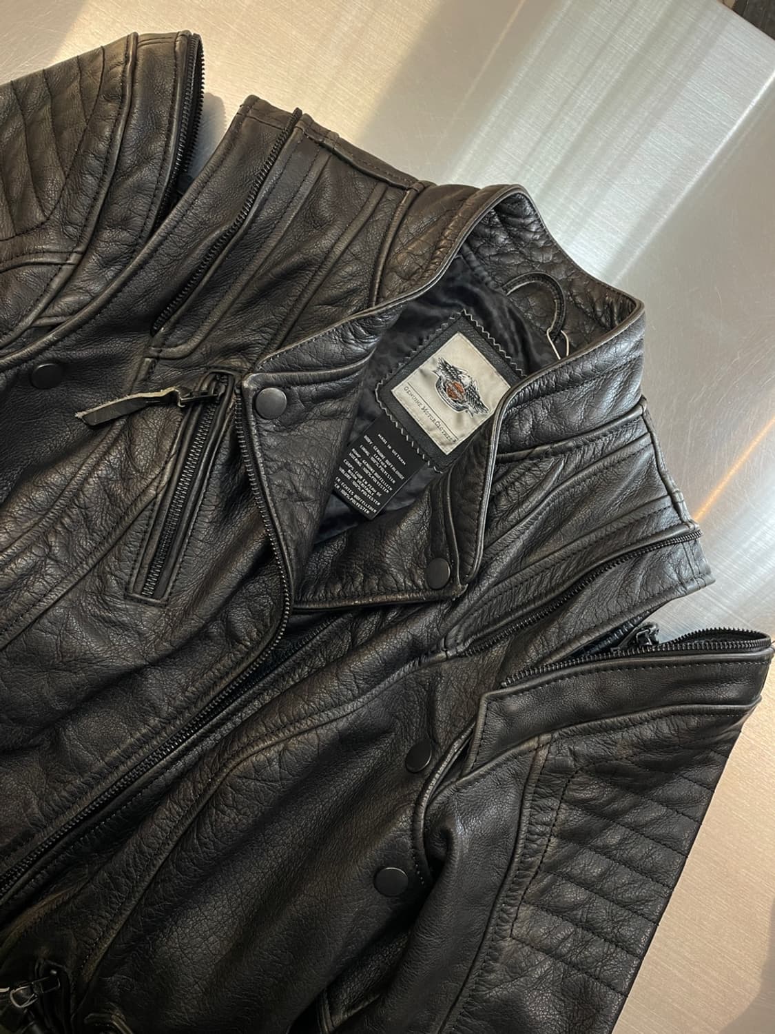 할리 데이비슨 컨버터블 모터사이클 레더 자켓 상품이미지7