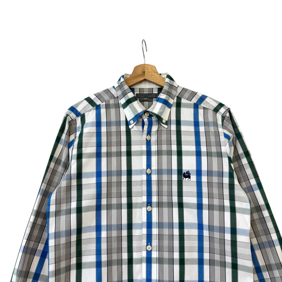 일꼬르소 슬림 핏 옥스포드 체크 셔츠 상품이미지2