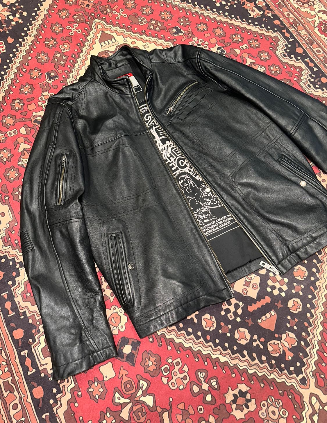 ( XL ) 바이커가죽 라이더자켓 양가죽 빈티지가죽 에이징가죽 상품이미지2