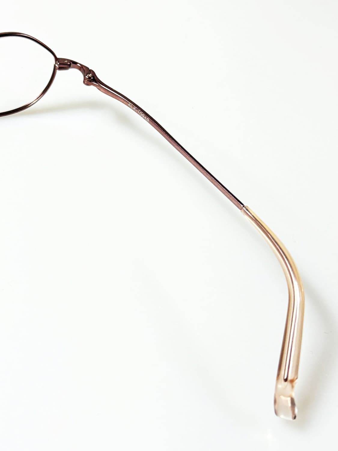 90s ALOOK 라이트핑크 메탈 슬림 오벌 프레임 빈티지 안경 상품이미지6