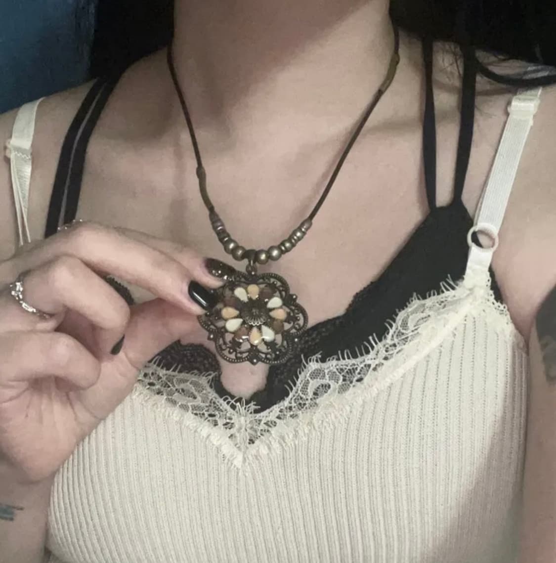 flower hippie vintage necklace 상품이미지1