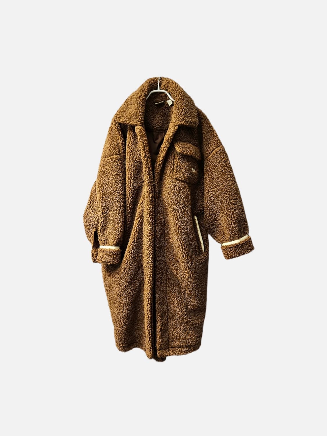 아디다스 쉐르파 롱 뽀글이 자켓 브라운 제니착용 상품이미지1