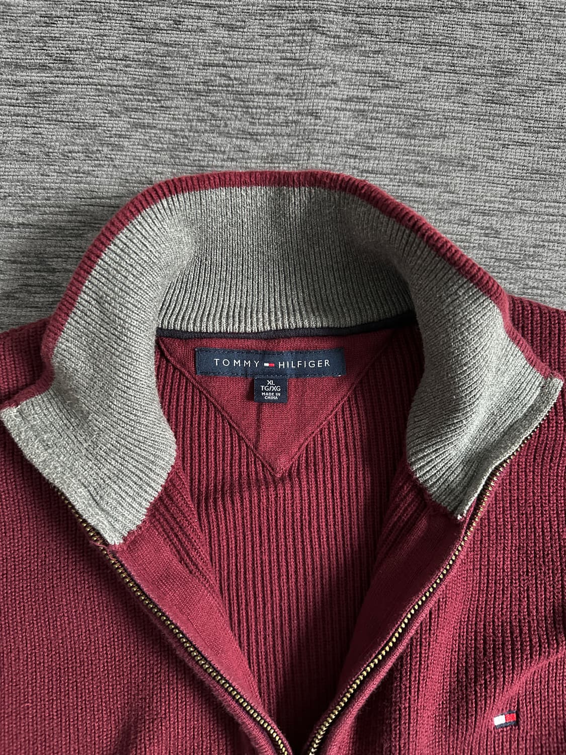 tommy hilfiger 버건디 코튼 스웨트 집업 상품이미지4