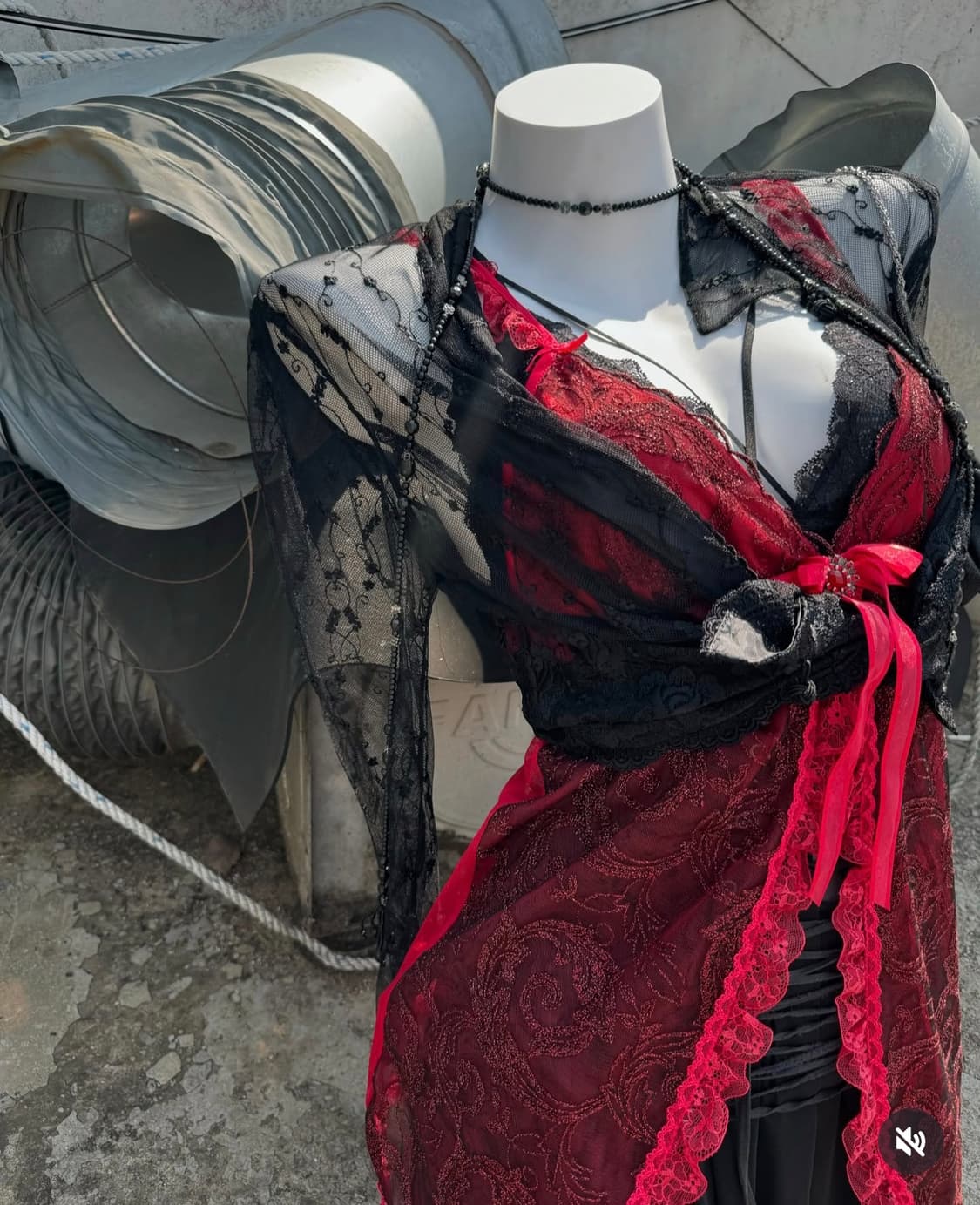 빈티지 섹시 고스 코디 세트 케토하우스 와이즈걸 큐빈티지 펑크 갸루 상품이미지4