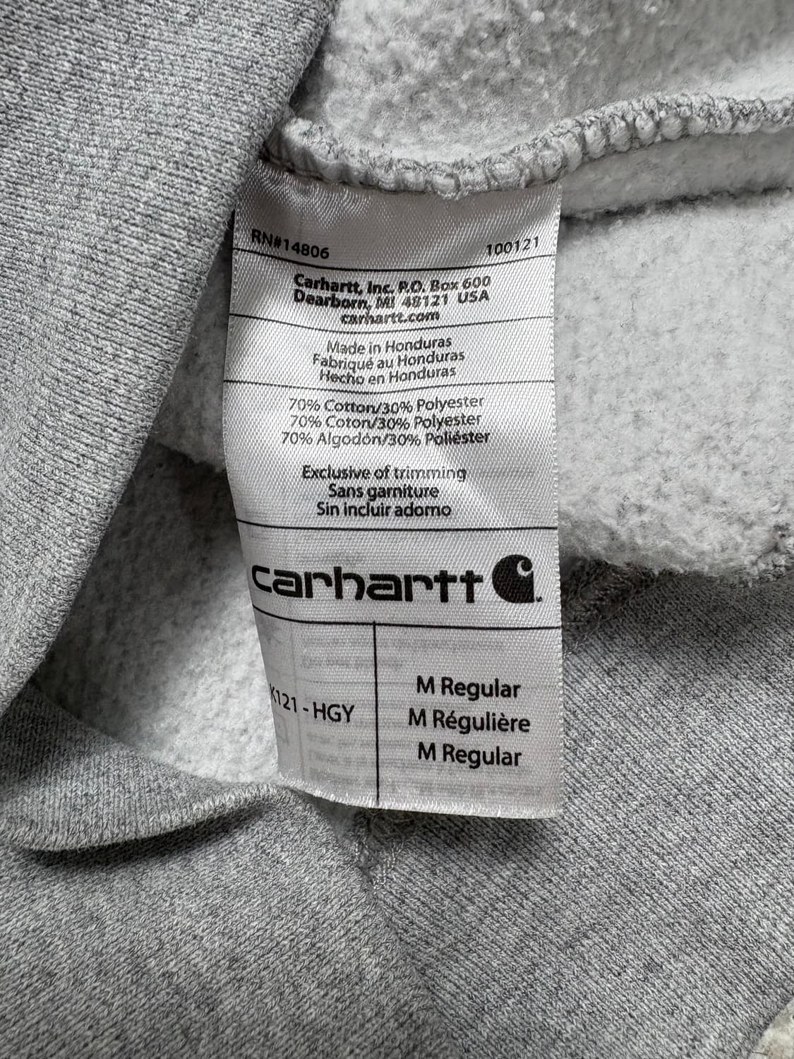 칼하트 미드웨이트 풀오버 후드 그레이 상품이미지7