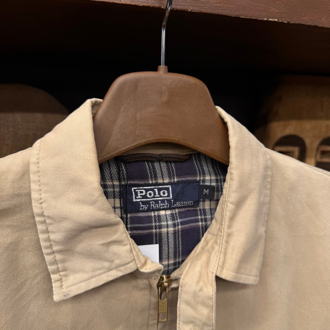 90s 폴로 랄프로렌 체크 라이닝 코튼 스윙탑 자켓 블루종 N651 상품이미지3