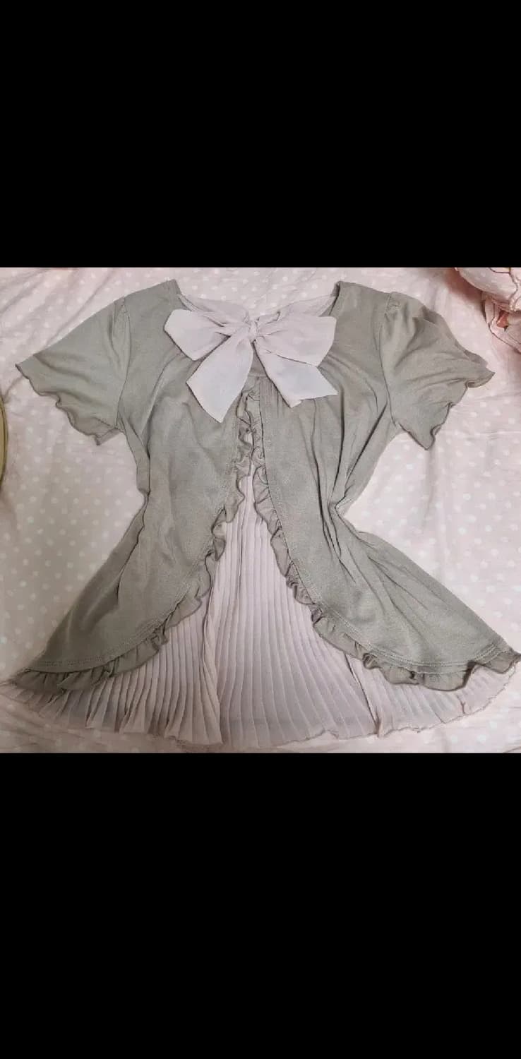 엑시즈팜 대대장 희귀 고전 프릴 반팔 로걀탑 히메갸루 라떼갸루 리즈리사 상품이미지1