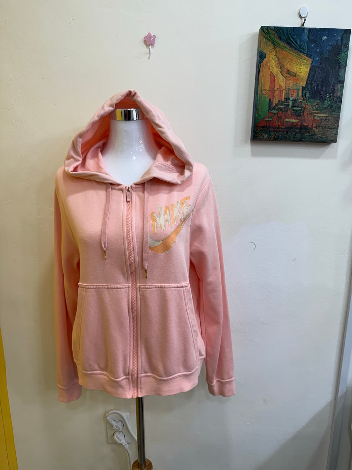 나이키(NIKE) 핑크 로고 후드 집업 상품이미지1