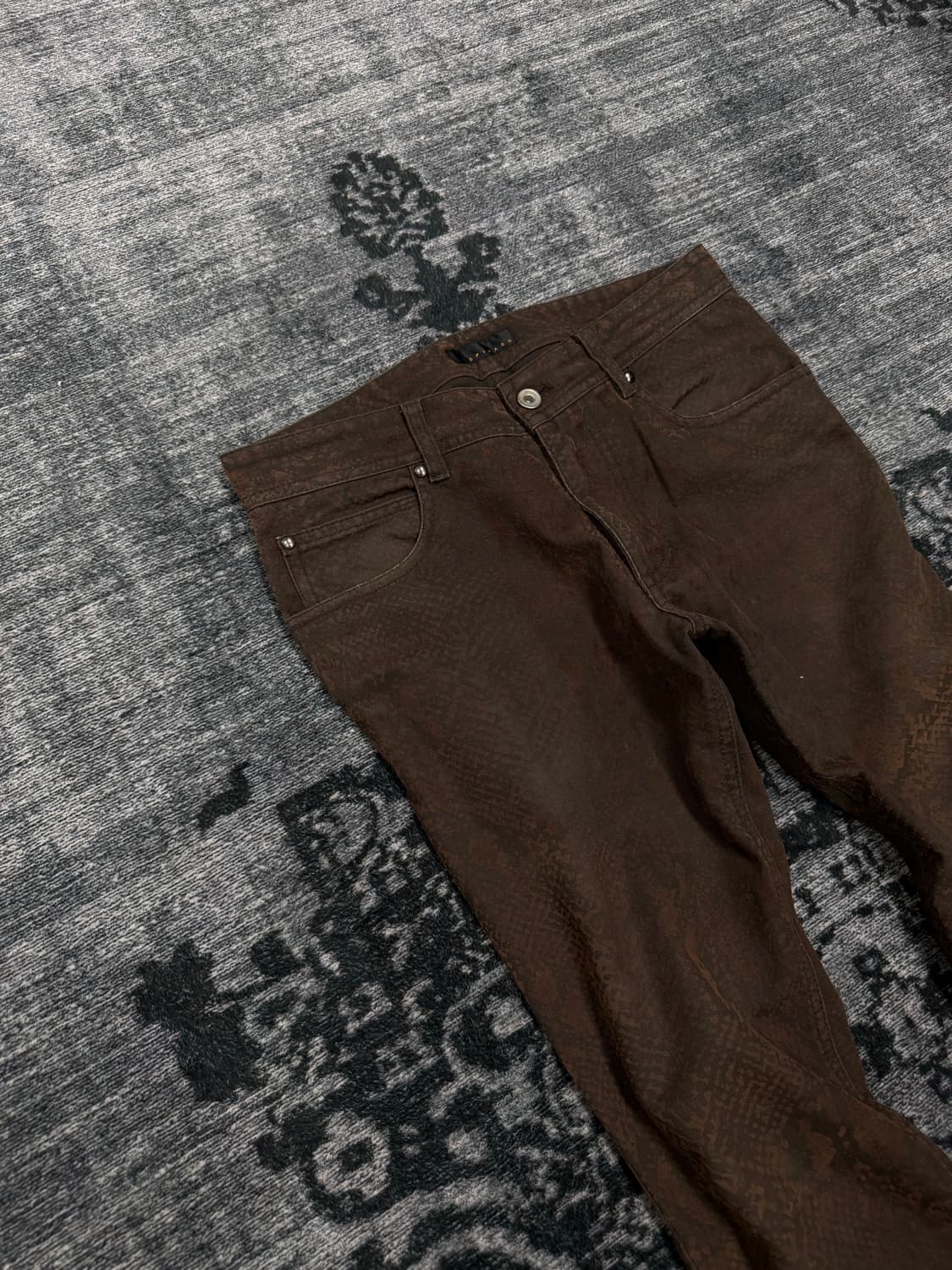 Spinash 00s brown python denim pants 상품이미지3