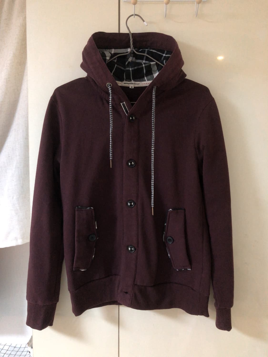 빈티지 버건디 후드집업 상품이미지2