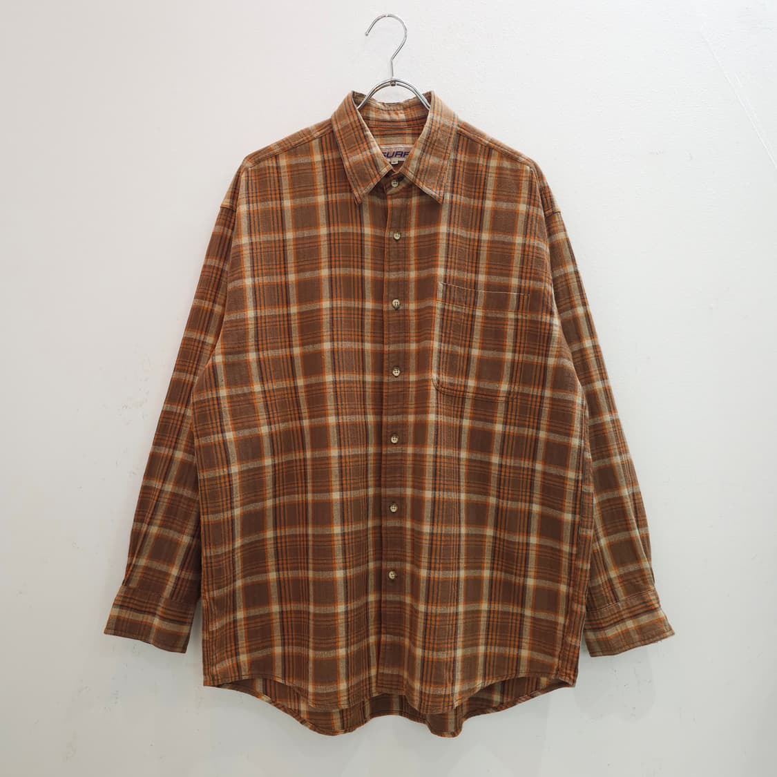 JPN 플란넬 브라운 체크셔츠 상품이미지1