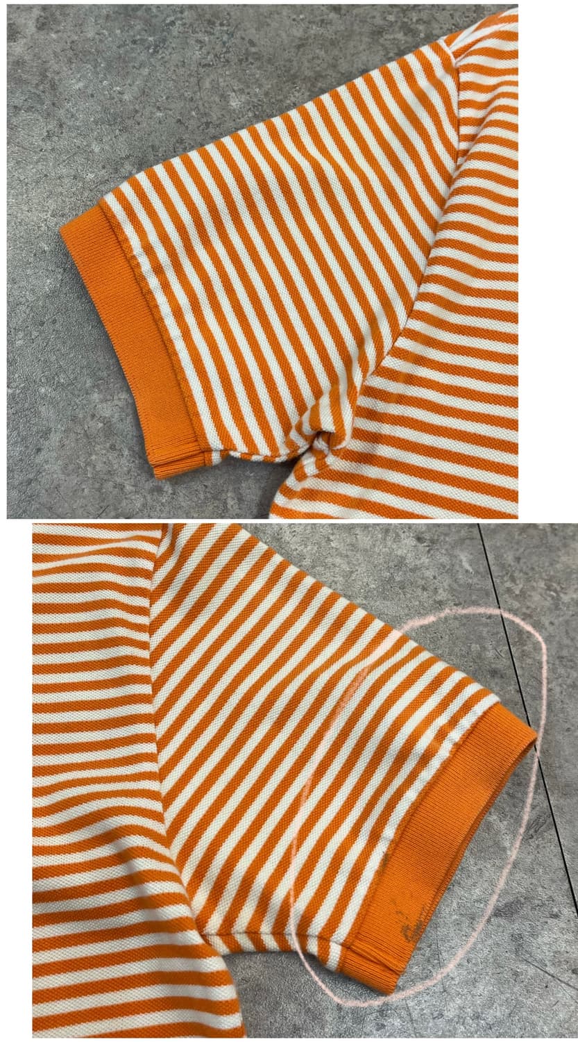 폴로 랄프로렌 스트라이프 반팔 카라티 오렌지 M #csz4009 상품이미지10