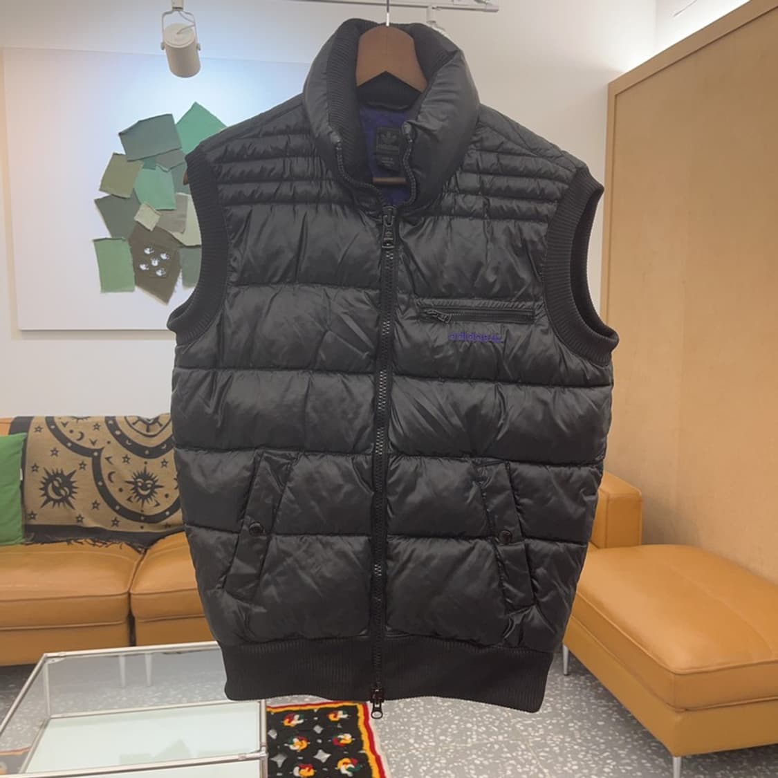 아디다스 빈티지 레트로 블랙퍼플 패딩 조끼 95 C07523 상품이미지3