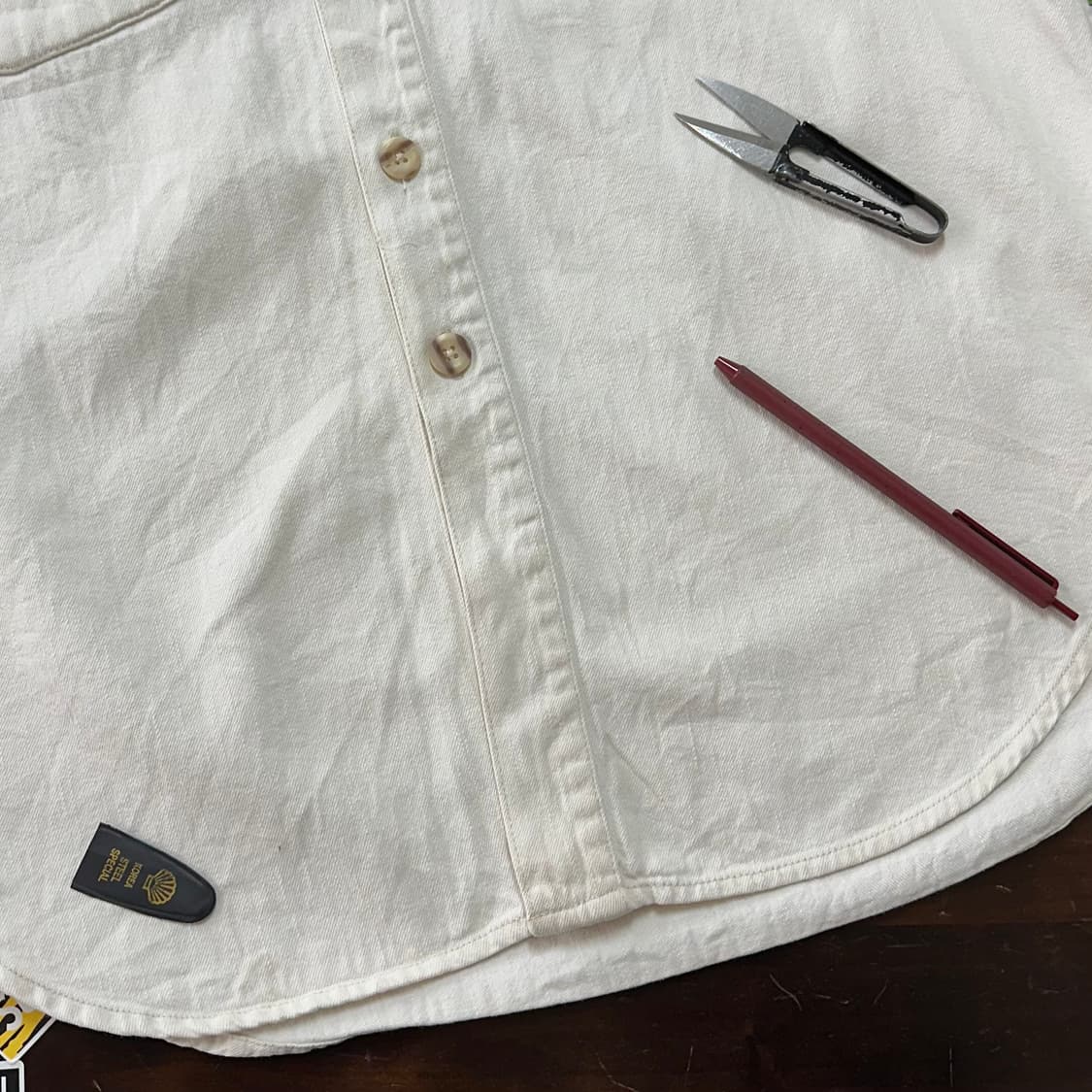 90s 루니툰즈 에크루 데님 셔츠 S 상품이미지5