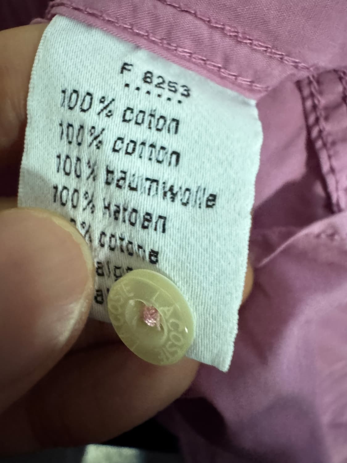 라코스테 핑크 로고 코튼 셔츠 L 40 상품이미지4