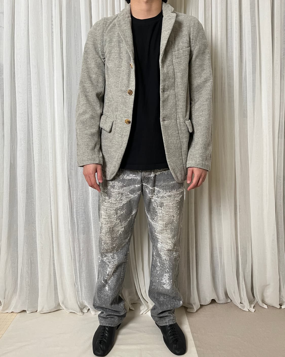 꼼데가르송 옴므플러스 에버그린 축융 울 셔링 블레이저 자켓 상품이미지2