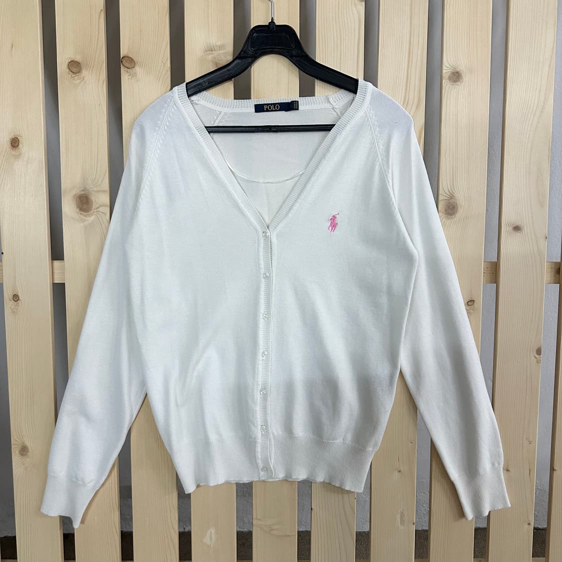 (S) 폴로 랄프로렌 아이보리 브이넥 니트 가디건 상품이미지1