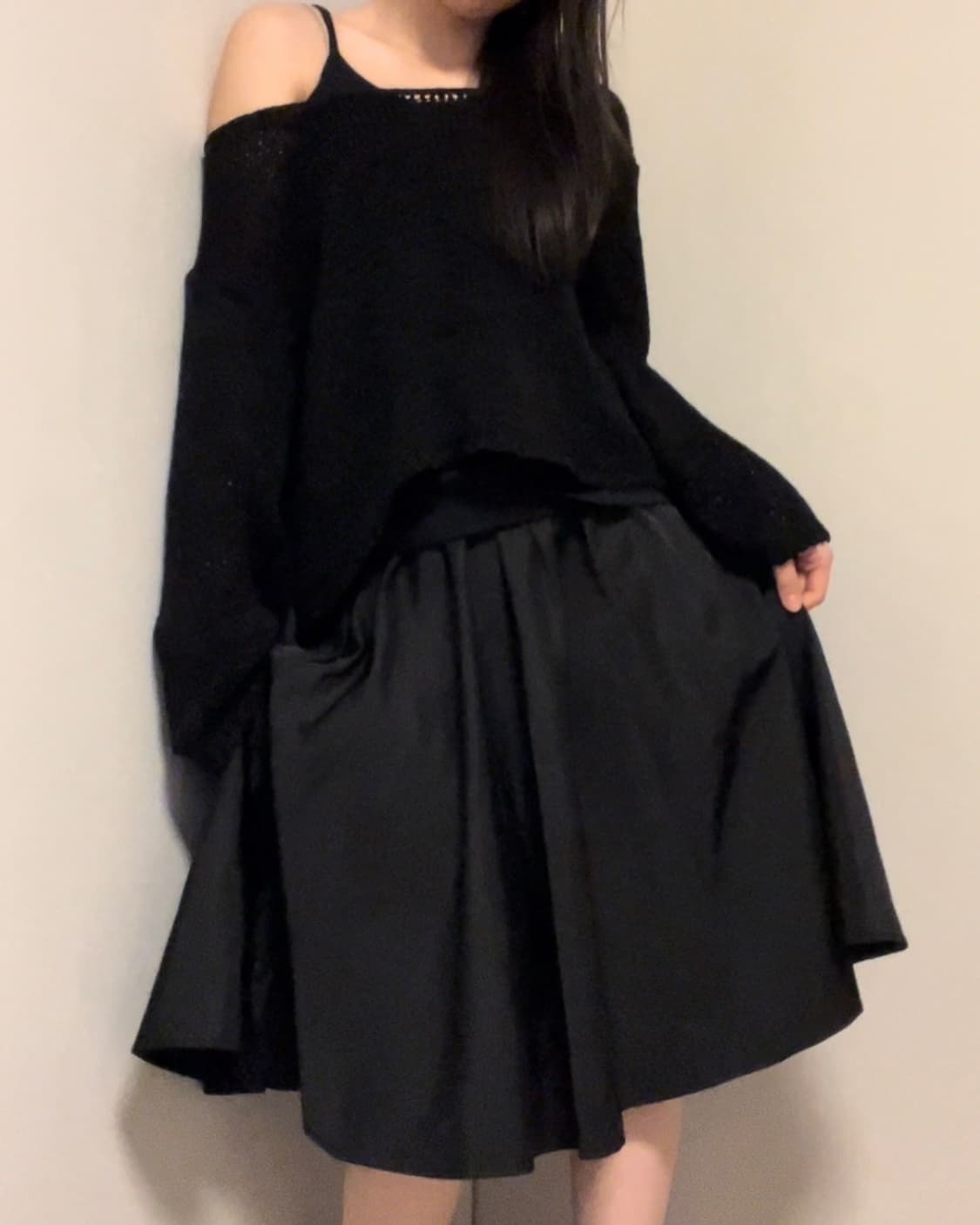 black mesh knit sleeve 상품이미지3