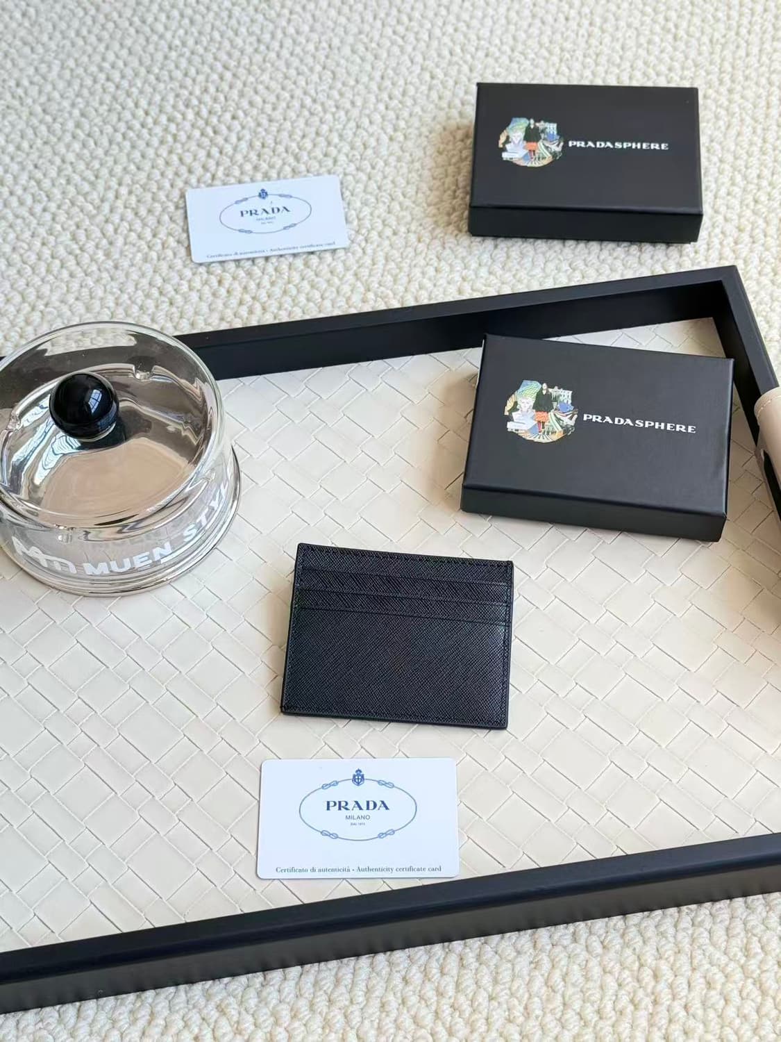 프라다 사피아노 레더 카드 홀더 블랙 상품이미지2