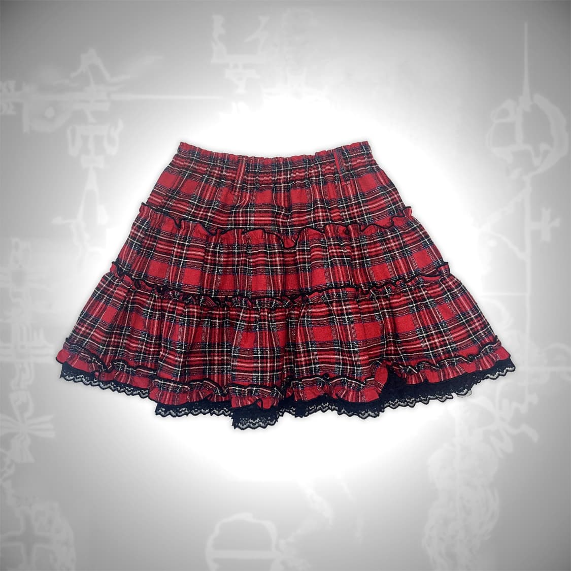 Punk Red check cancan SK 펑크 레드체크 캉캉 스커트 상품이미지2