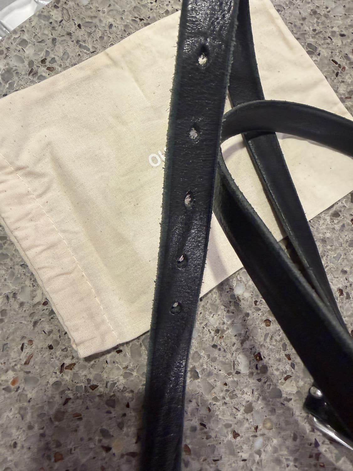 아워레가시 레더 블랙 벨트 2cm 상품이미지4