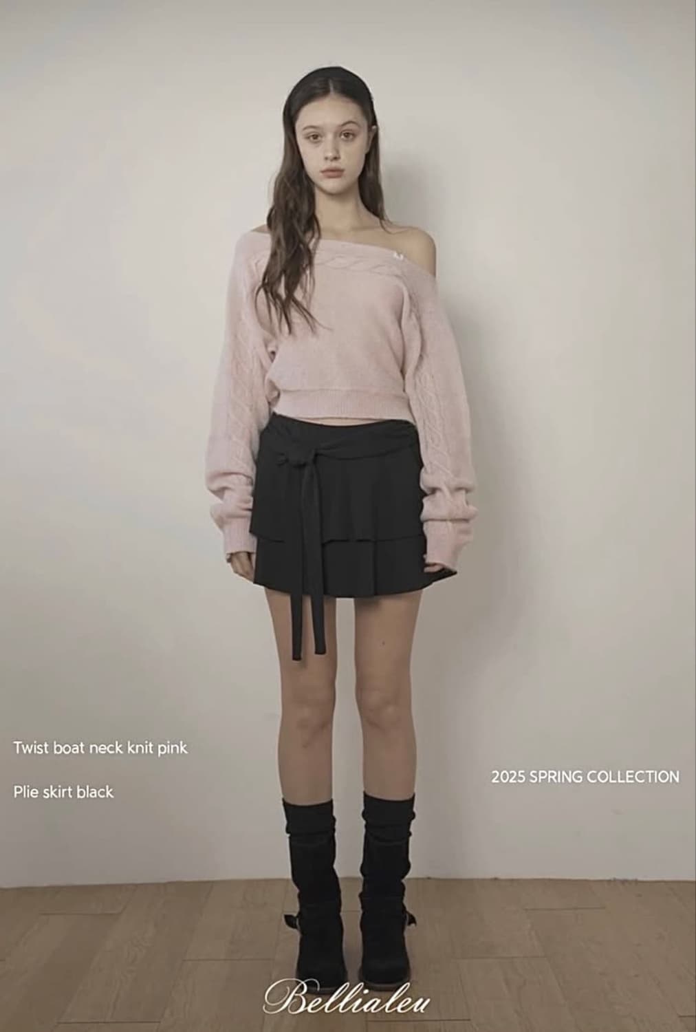 벨리아르 트위스트 보트넥 케이블 니트 상품이미지2