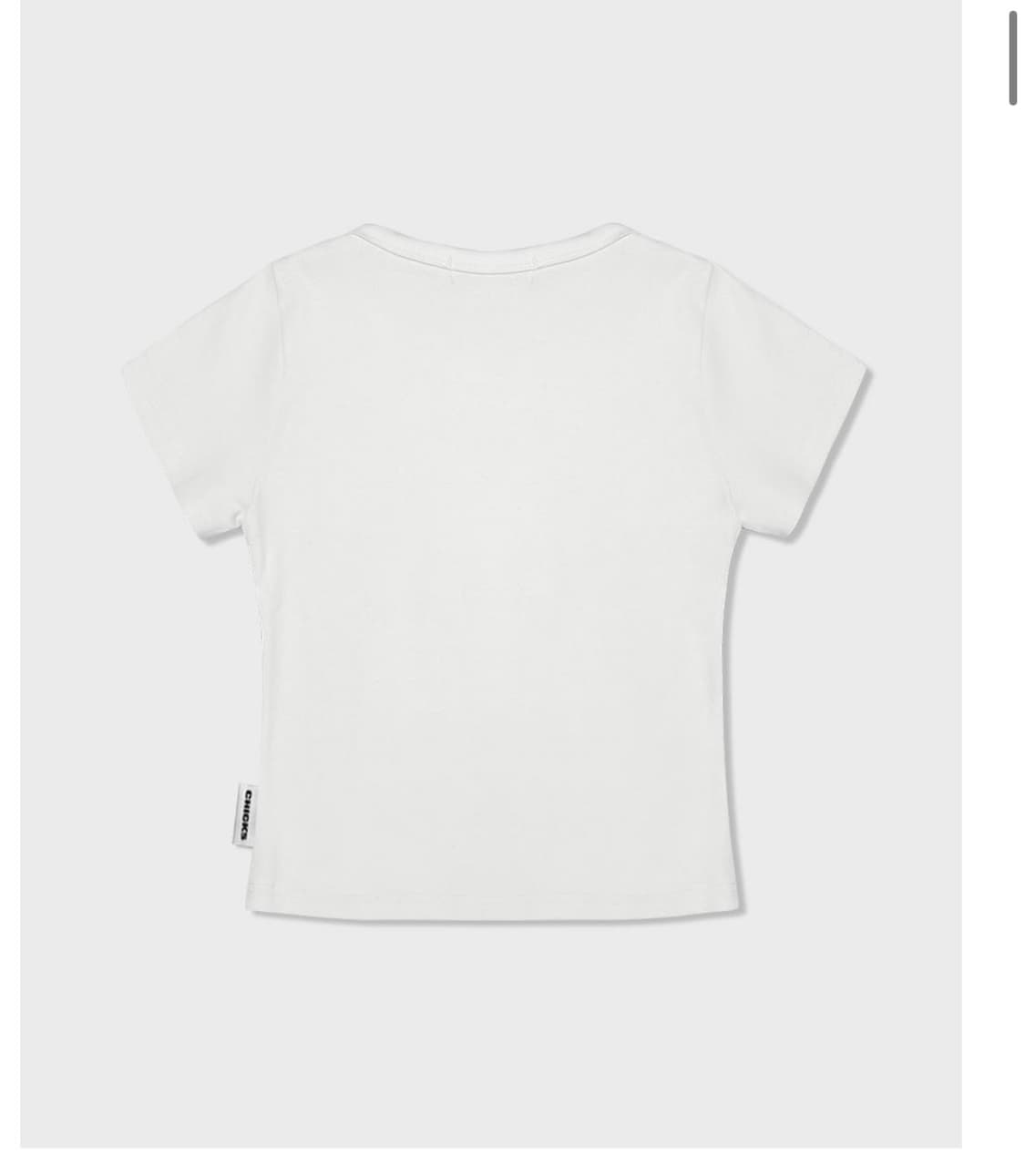 칙스 프린팅 로고 화이트 반팔 크롭 상품이미지2