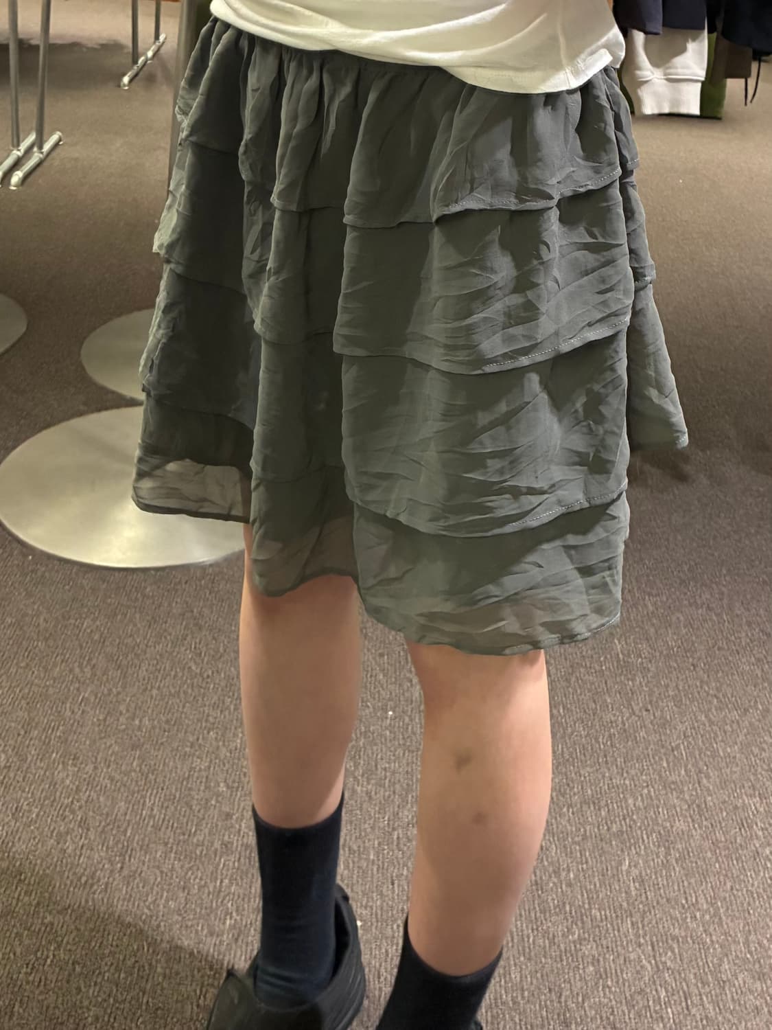 OS)Japanese vintage 여성 그레이 캉캉 미니 스커트 상품이미지2