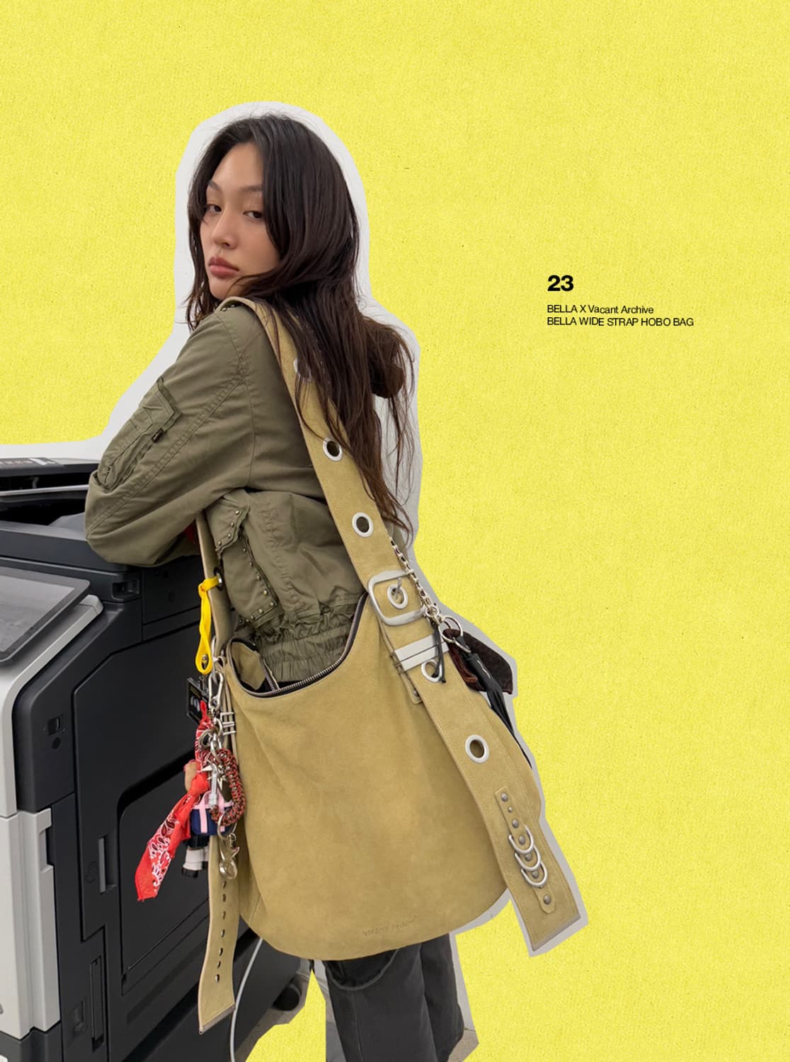 BELLA WIDE STRAP HOBO BAG BEIGE 상품이미지4