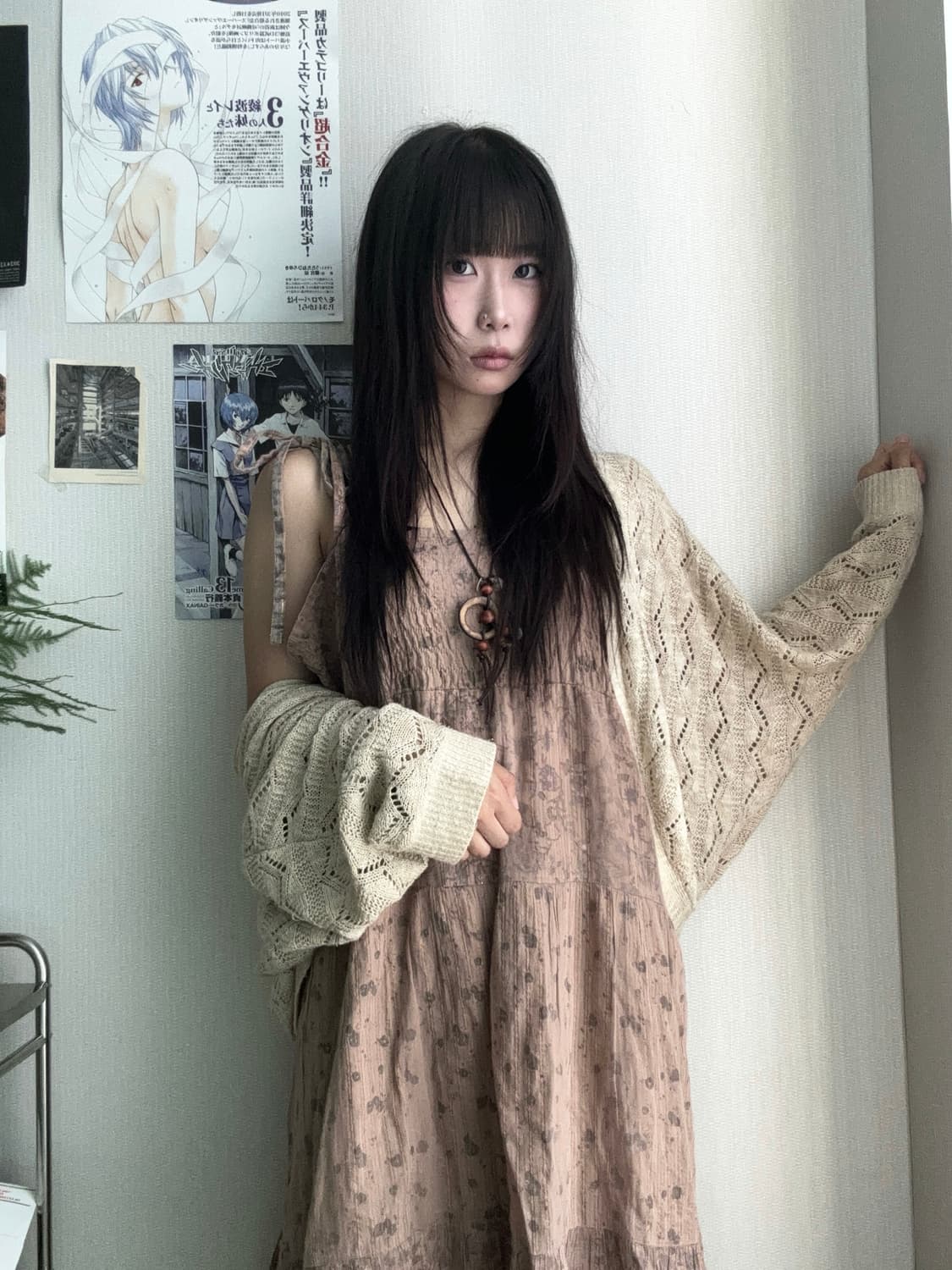 투웨이 모리 하구미 에스닉 잔꽃 롱스커트 상품이미지2