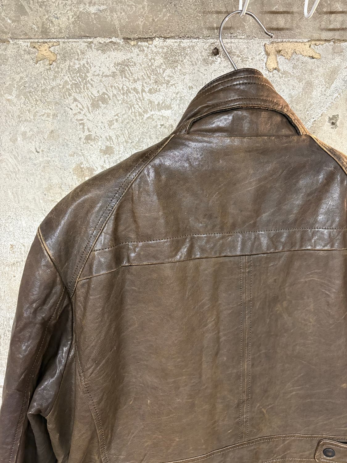 Ziozia 다크 브라운 가죽자켓 상품이미지3