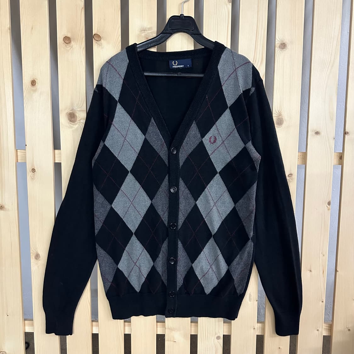 (S) 프레드페리 아가일 니트 가디건 상품이미지1