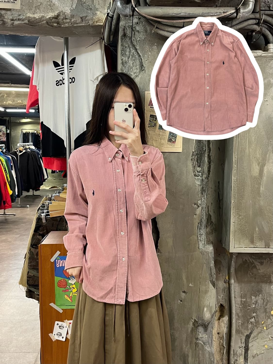폴로 랄프로렌 골덴 셔츠 핑크 95 #csz1287 상품이미지1