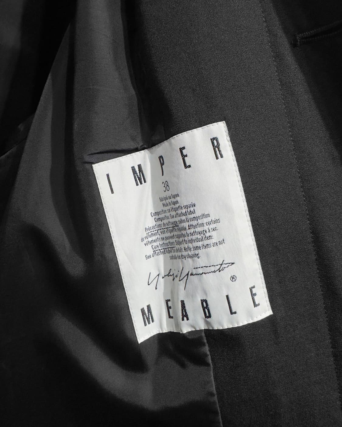 요지야마모토 90s IMPERMEABLE 울 롱코트 상품이미지6