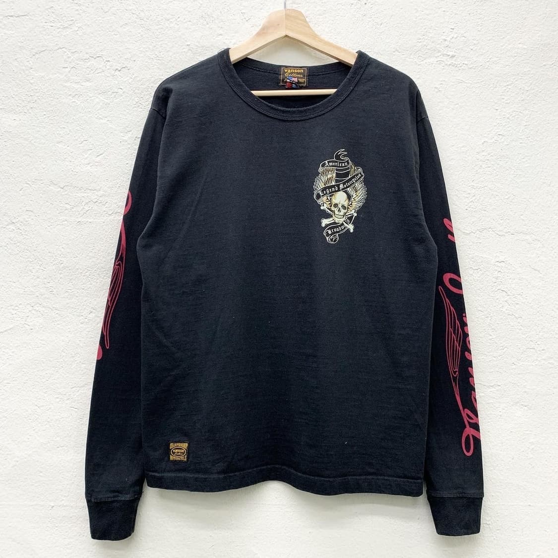 밴슨 코튼 블랙 스컬 롱슬리브 상품이미지2