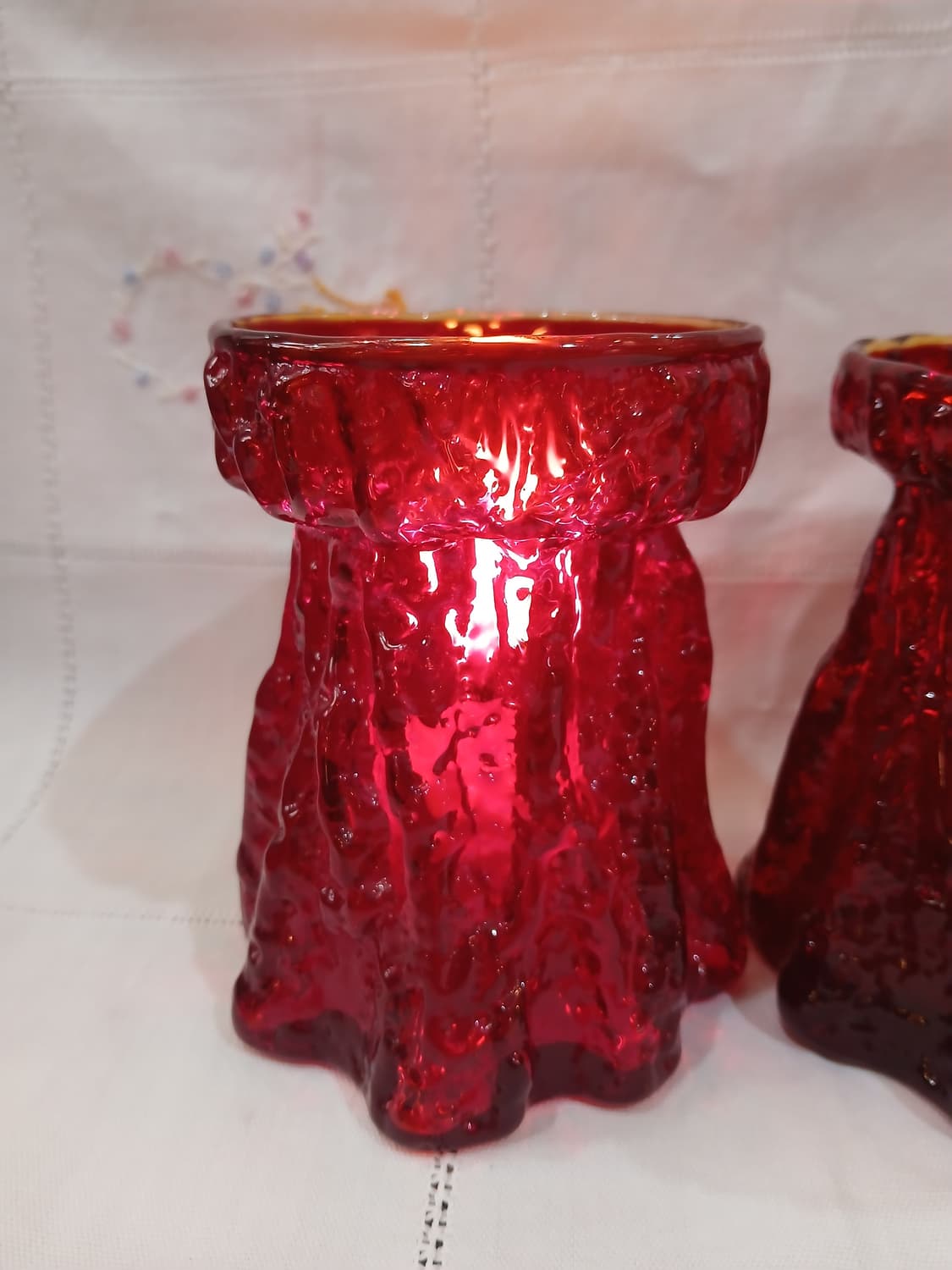 미국 빈티지 앰버리나 플레임 바크 트리 트렁크 필라 캔들 홀더 상품이미지5