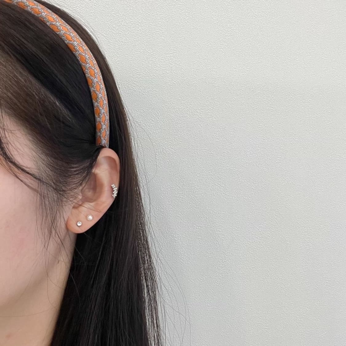 정품 에르메스 오렌지 H 머리띠 상품이미지10