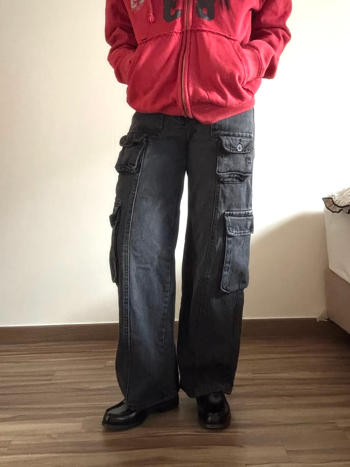 흑청 카고 바지 상품이미지1